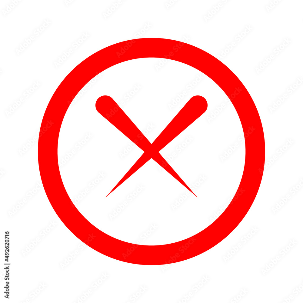 Red cross flat icon in circle. Vector illustration isolated on a white background. Red cross flat icon in circle. Vector illustration isolated on a white background.