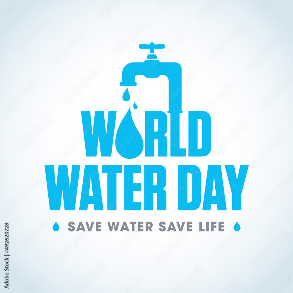 World Water Day Concept logo typography. Every Drop Matters. Save water save life, world environmental protection concept- Environment day
