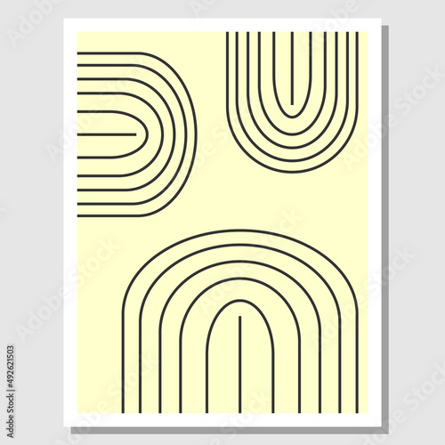Abstract art. Curved line geometric design. Suitable for living room wall decoration. Vector illustration