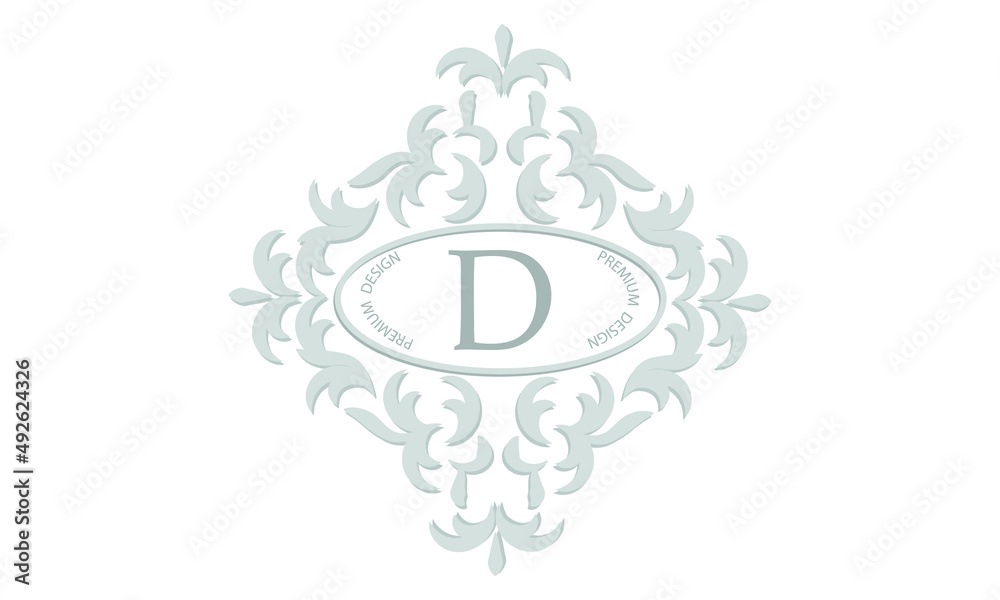 Floral monogram with the letter D of the center for postcards, invitations, menus, labels. Graphic design of pages, business sign, boutiques, cafes, hotels, wedding invitations. Floral monogram with the letter D of the center for postcards, invitations, menus, labels. Graphic design of pages, business sign, boutiques, cafes, hotels, wedding invitations.