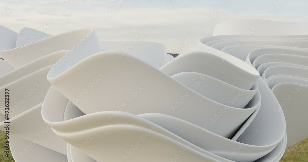 Obraz premium Abstract layers of cloth made in 3D with Blender