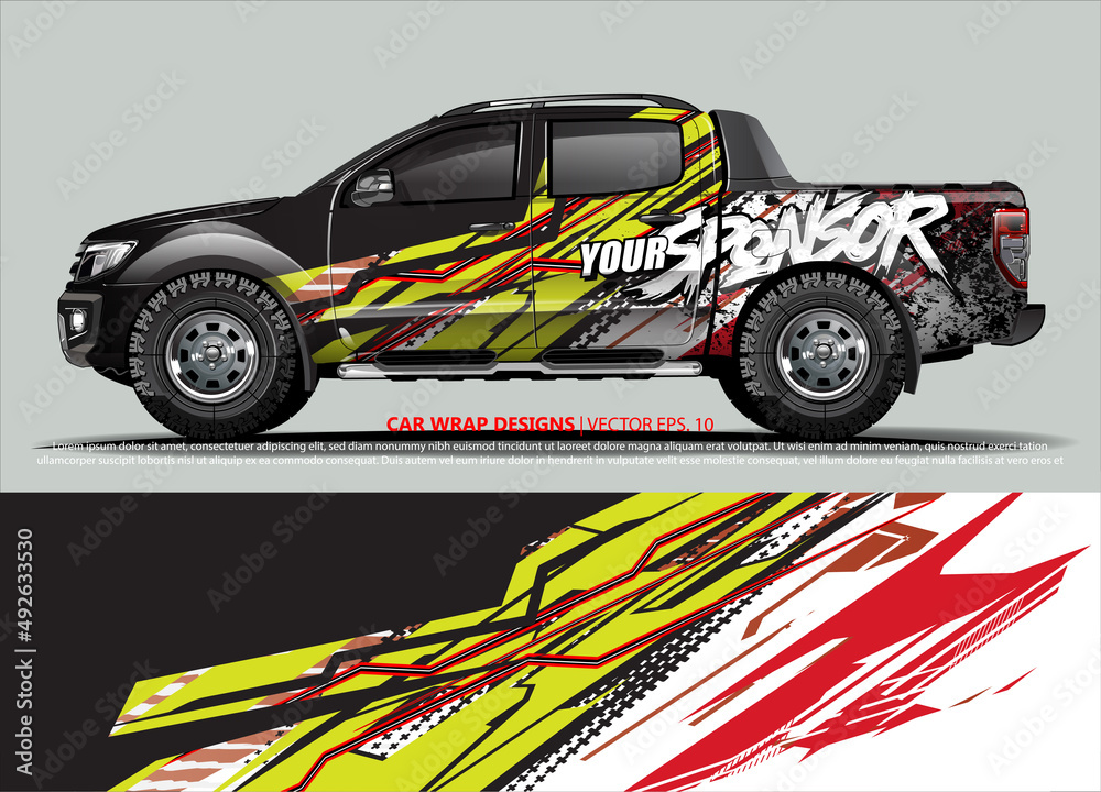 race car Livery for vehicle wrap design vector 
