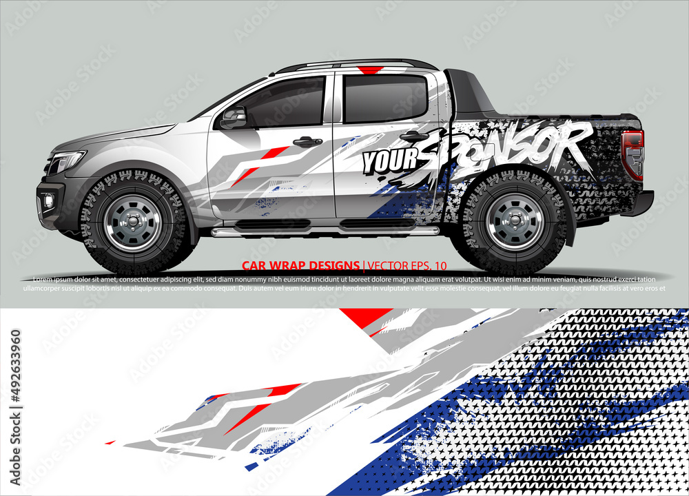 race car Livery for vehicle wrap design vector 
