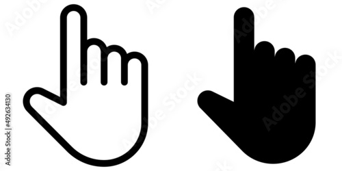 ofvs14 OutlineFilledVectorSign ofvs - mouse click vector icon . isolated transparent . pointer hand . cursor symbols . black outline and filled version . AI 10 / EPS 10 . g11289