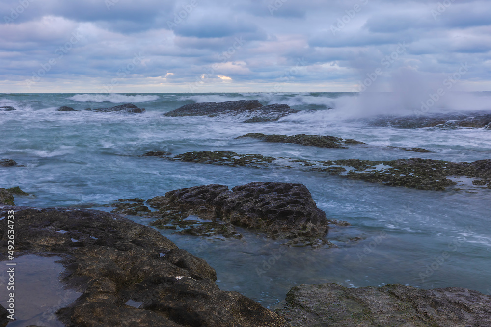 Storm on the coast of the Caspian Sea Storm on the coast of the Caspian Sea