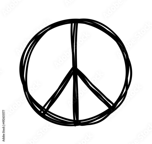 Peace symbol. Concept symbol sketch. Vector illustration