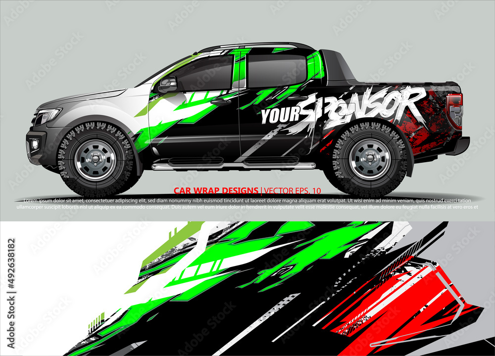 Fototapeta premium race car Livery for vehicle wrap design vector 