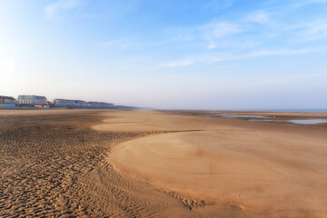 Canvas schilderij Blauw Strand van Fort-Mahon-Plage Frankrijk  © hassan bensliman