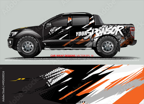 race car Livery for vehicle wrap design vector  