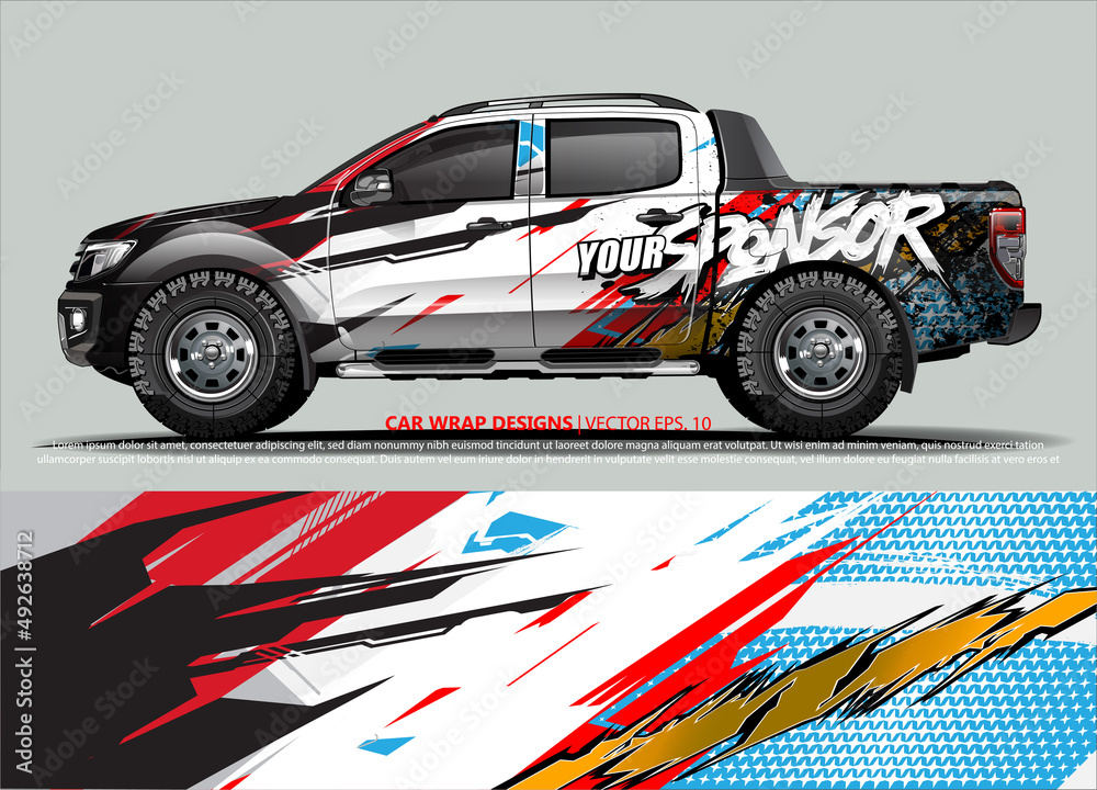 race car Livery for vehicle wrap design vector 
