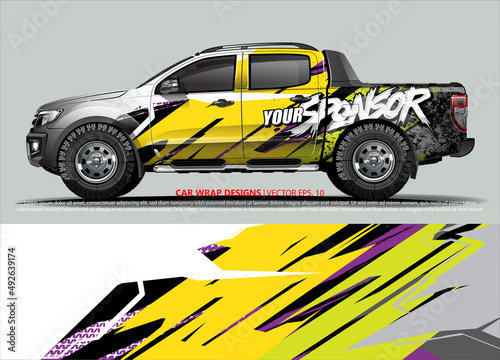 race car Livery for vehicle wrap design vector  