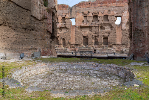Baths of Caracalla (Terme di Caracalla) in the historic center of Rome. Frigidarium.