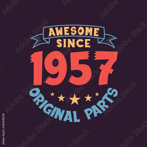 Awesome since 1957 Original Parts. 1957 Vintage Retro Birthday