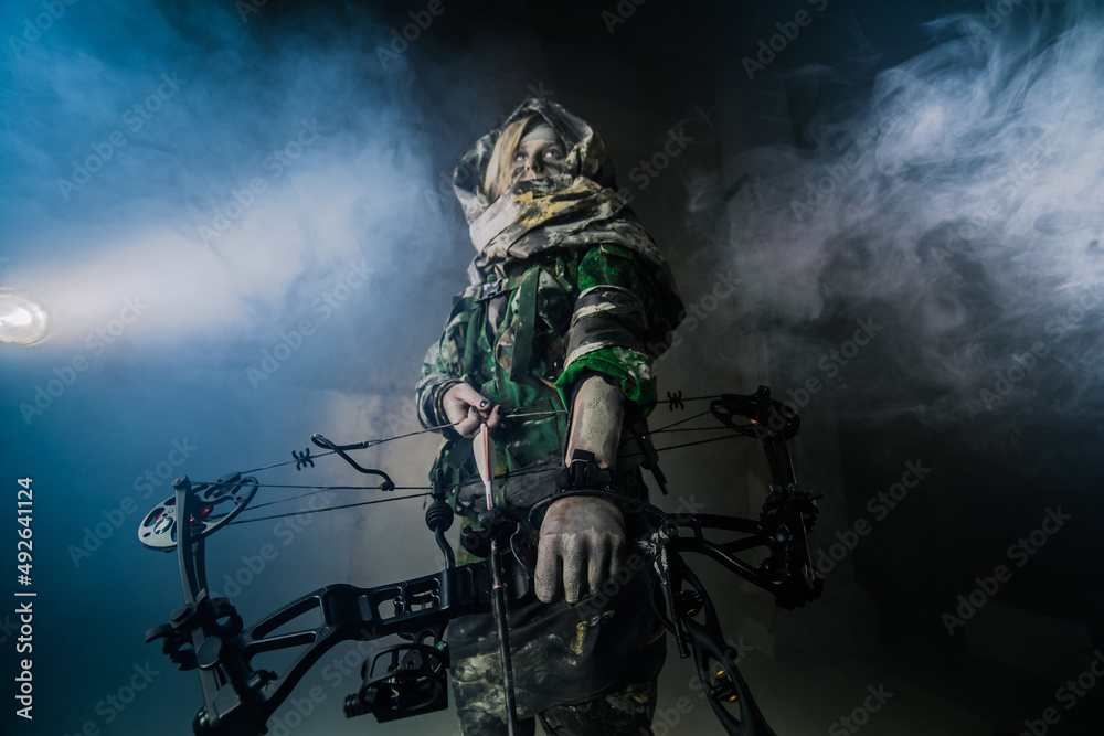 Fototapeta premium apocalypse fighters. a girl with a bow 