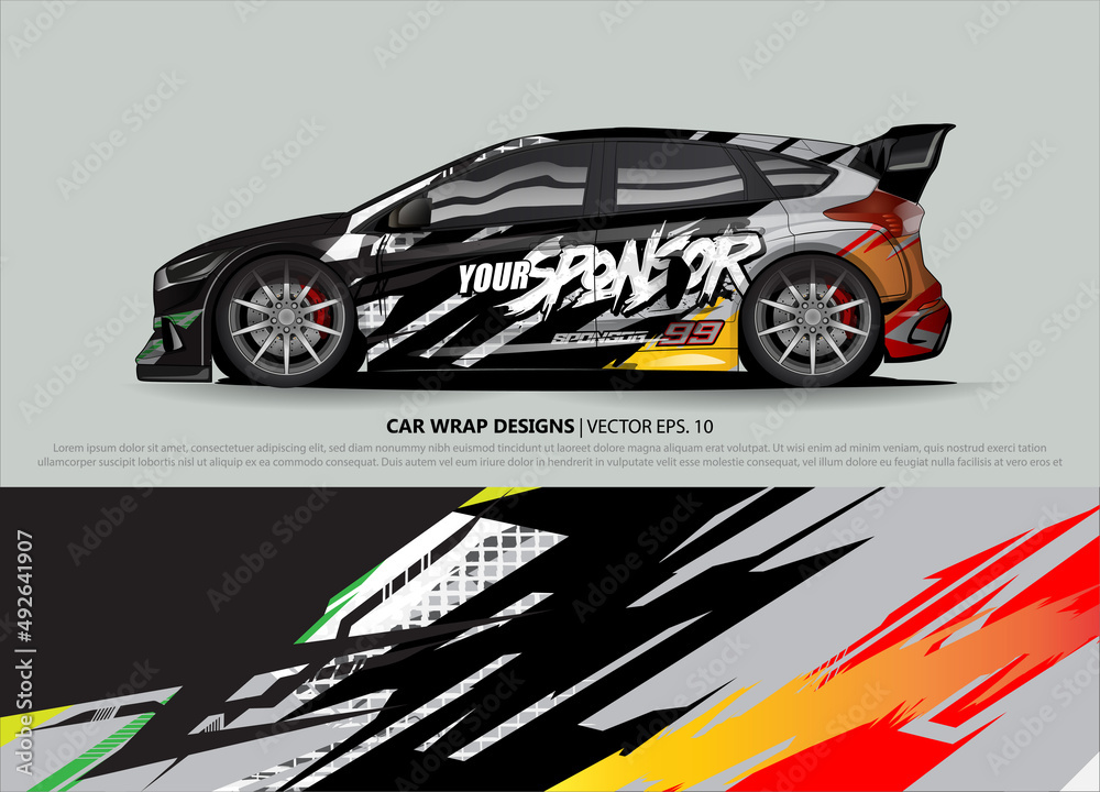 race car Livery for vehicle wrap design vector 
