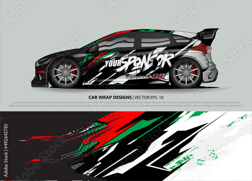 race car Livery for vehicle wrap design vector   © talentelfino