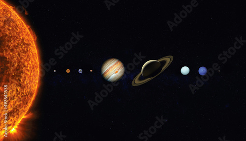 Fototapeta Naklejka Na Ścianę i Meble -  Solar system scale. Elements of this image furnished by NASA