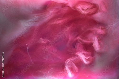 Pink smoke ink background  colorful fog  abstract swirling touch ocean sea  acrylic paint pigment underwater