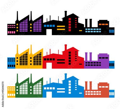 Silhouette multicolor of city Cityscape skyline landscape background