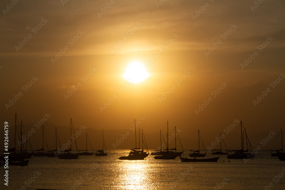 Sunset boats
