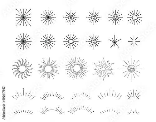 Abstract sky rays vector line