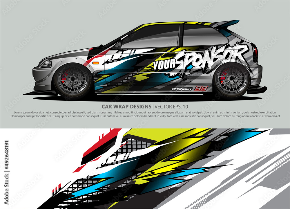 race car Livery for vehicle wrap design vector 
