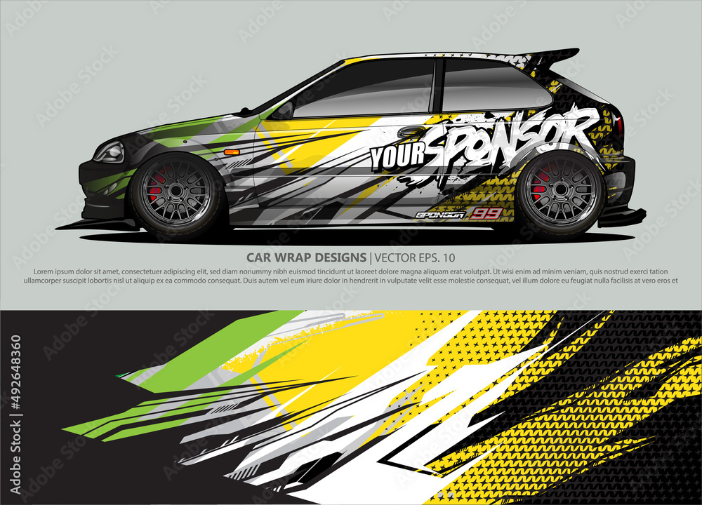 race car Livery for vehicle wrap design vector 
