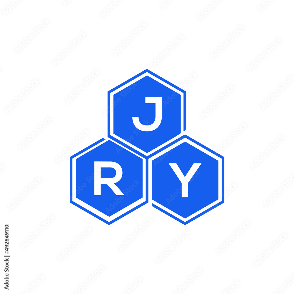 JRY letter logo design on White background. JRY creative initials letter logo concept. JRY letter design. 
