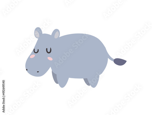 gray hippopotamus doodle