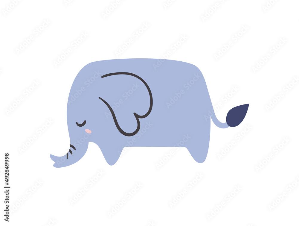 blue elephant doodle
