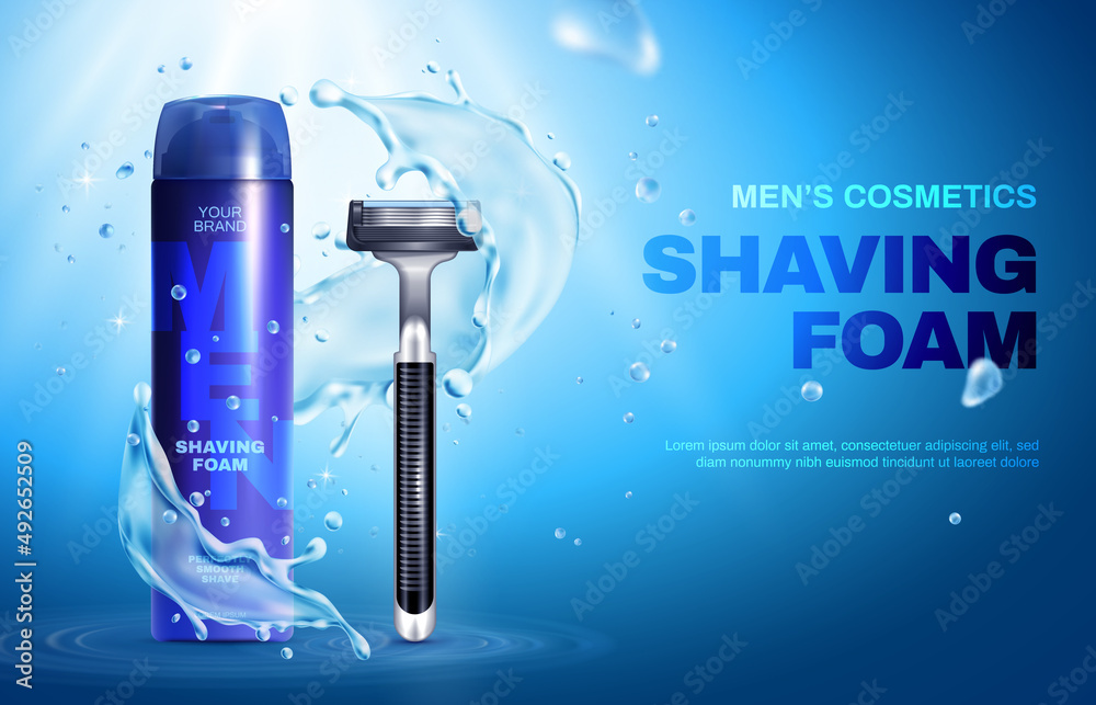 Realistic Shaving Foam Poster Stock Vector | Adobe Stock