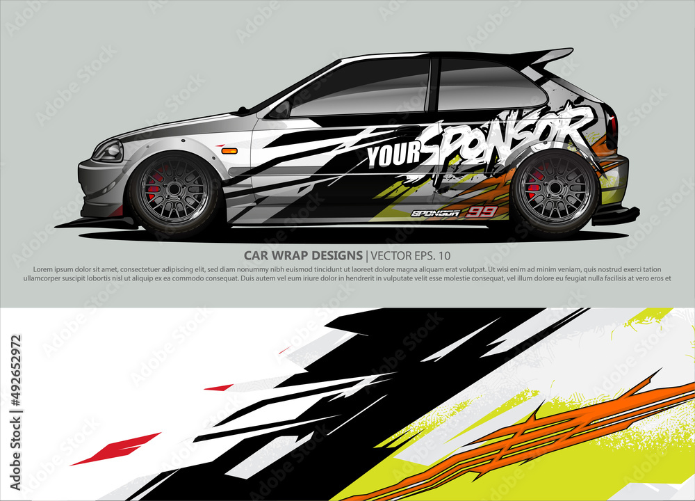race car Livery for vehicle wrap design vector 
