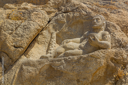 Ancient statue of Hercules in Bisotun, Iran