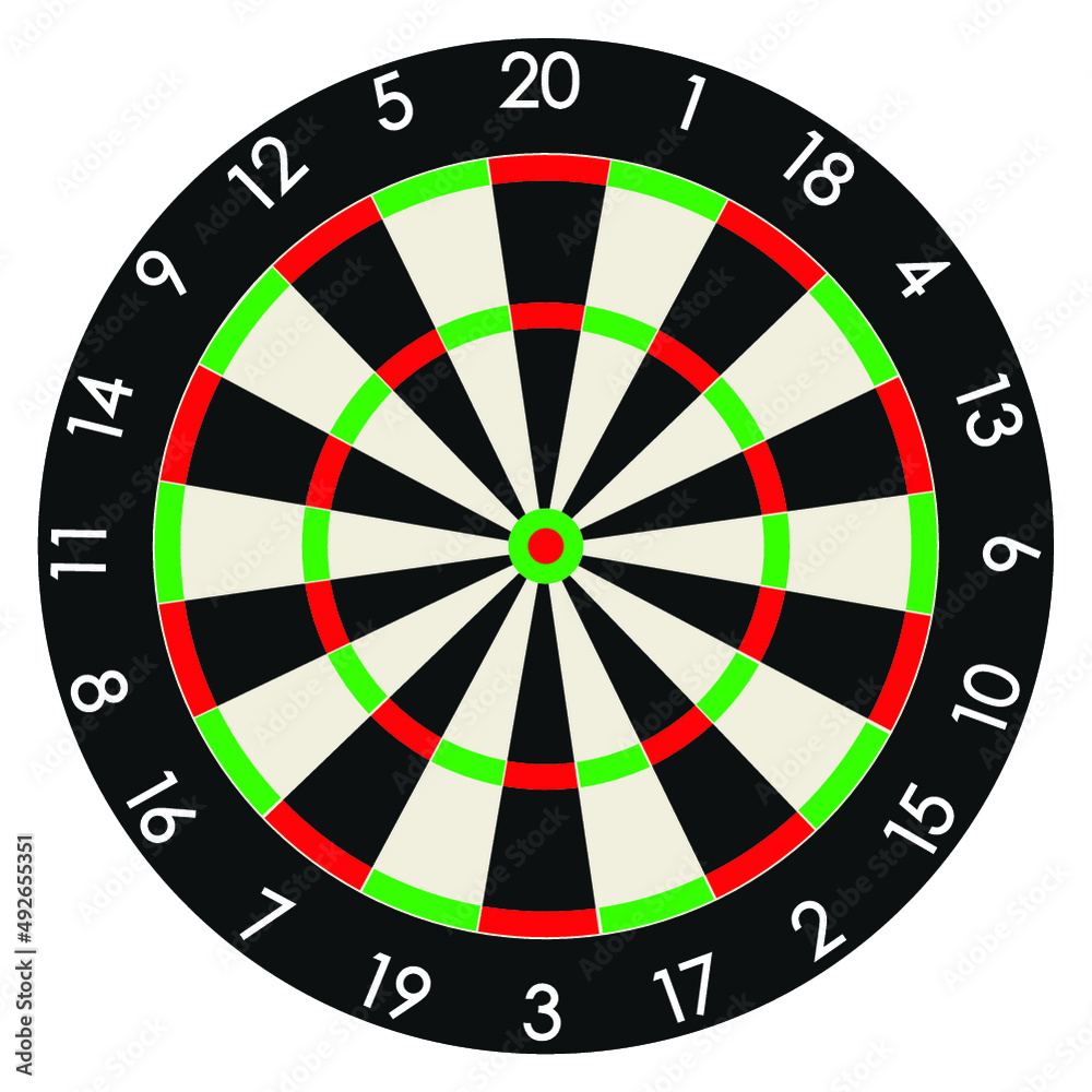 Dart game board. Professional dartboard design vector illustration. Dart game board. Professional dartboard design vector illustration.