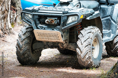 Dirty ATVs after cross-country trips and rides
