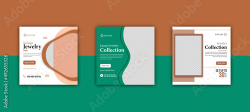 vintage best jewelry social media post or jewelry collection banner luxury design template 
