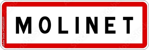 Panneau entrée ville agglomération Molinet / Town entrance sign Molinet