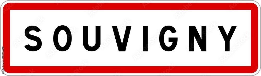 Panneau entrée ville agglomération Souvigny / Town entrance sign Souvigny Panneau entrée ville agglomération Souvigny / Town entrance sign Souvigny