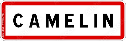 Panneau entrée ville agglomération Camelin / Town entrance sign Camelin