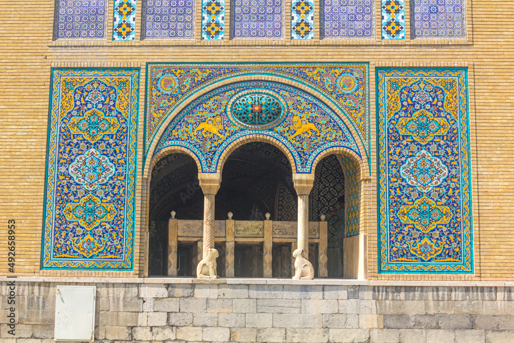 Detail of Golestan Palace in Tehran, capital of Iran.