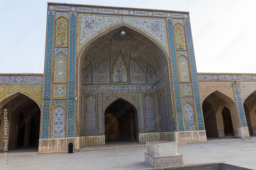 Portal (Iwan) of Vakil mosque in Shiraz, Iran.