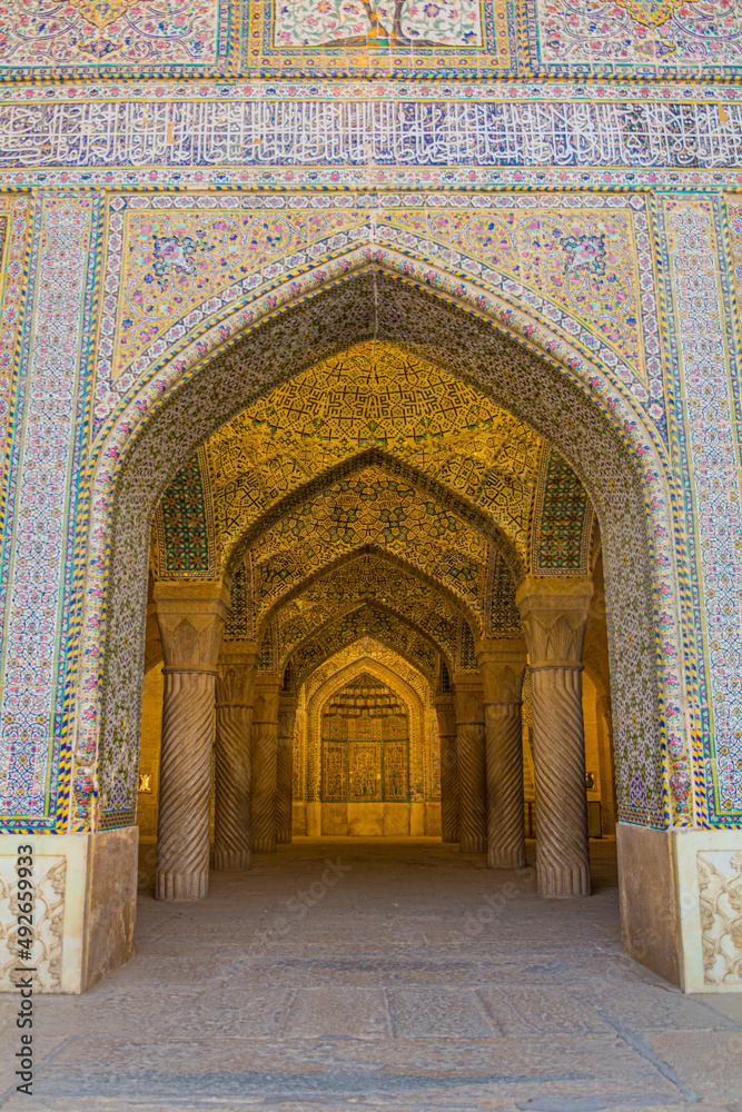 View of Vakil mosque in Shiraz, Iran.