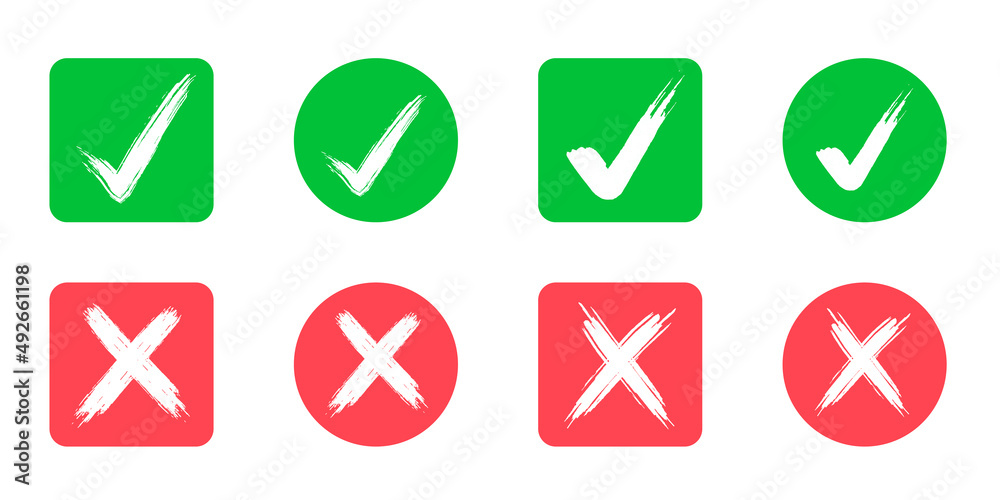 Set of Cancel and check button collection to make an icons