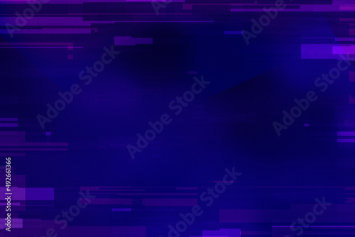 Abstract neon blue background with glitch lines