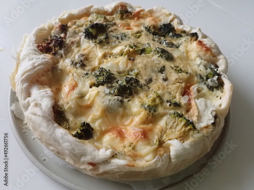 vegetable brocoli cahe with cheese and eggs photo