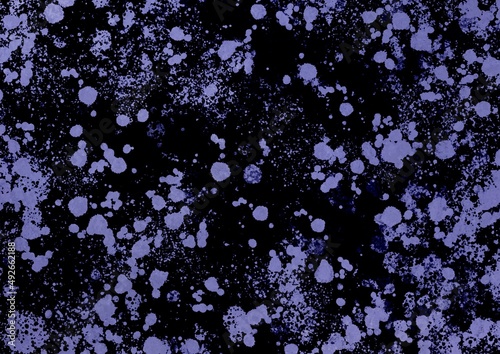 Blue black violet vintage background with spots, splashes and dots. Watercolor texture with blur and gradient. A magical space for creative art ideas and graphic design. Spotted texture.