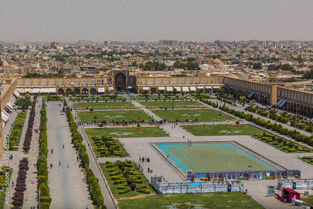 Aerial view of Naqsh-e Jahan Square in Isfahan, Iran