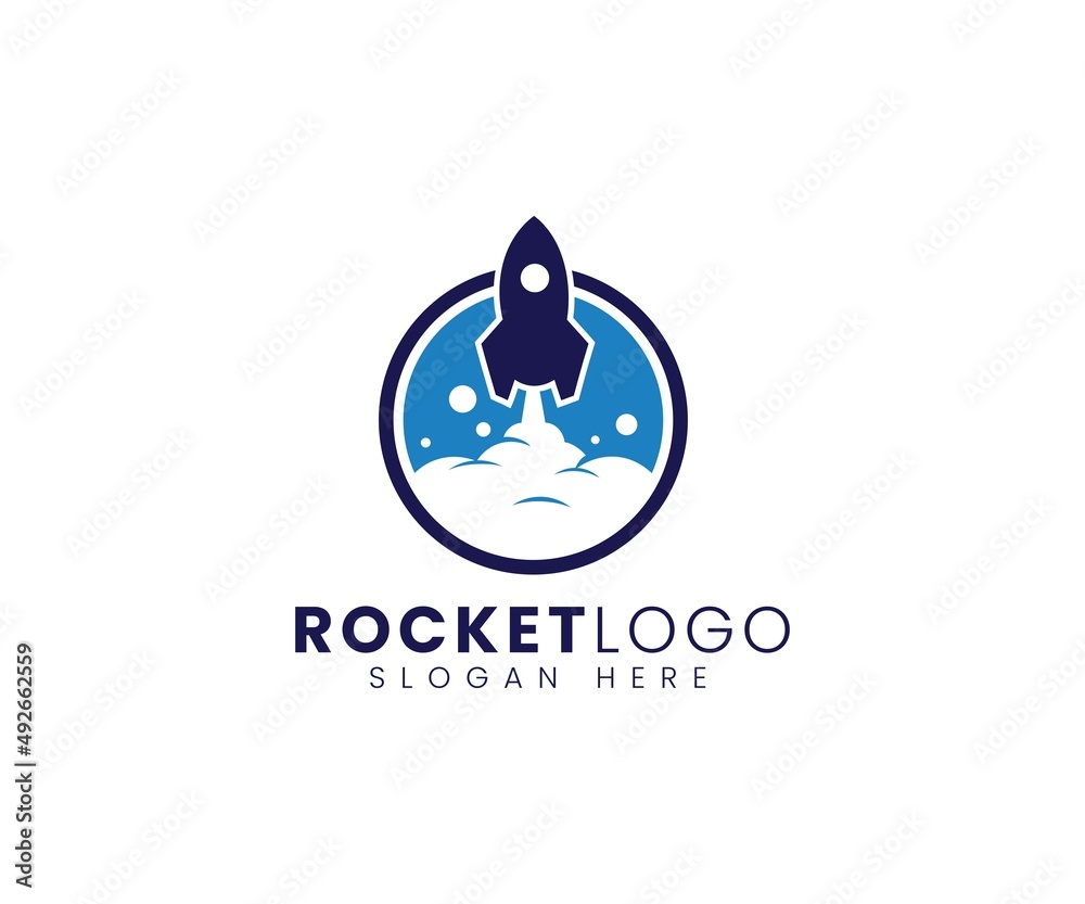 Rocket Logo Design Vector Template. Rocket launch logo design Rocket Logo Design Vector Template. Rocket launch logo design