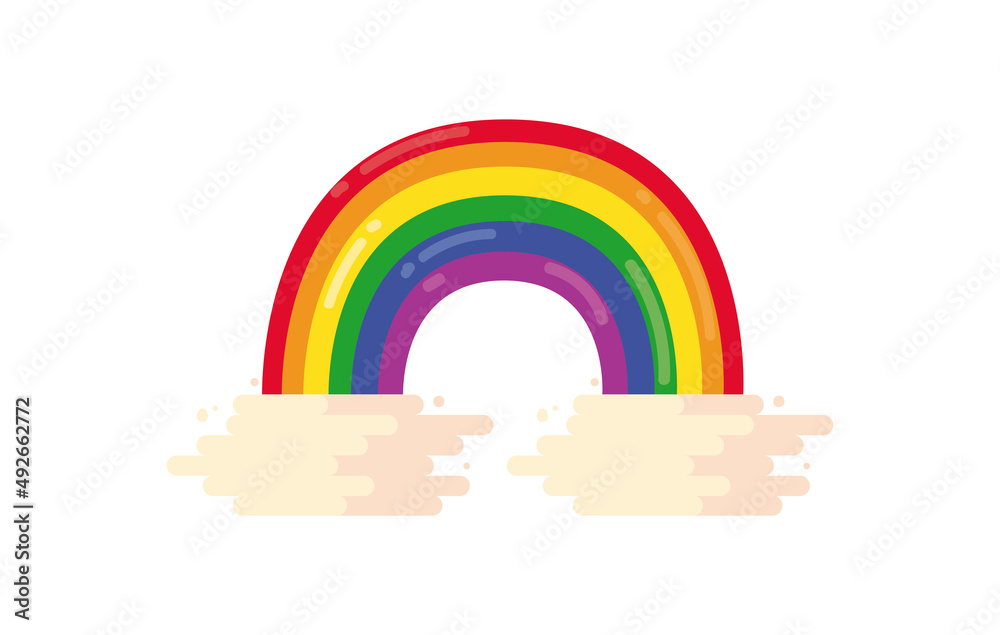 Fototapeta premium flat bright rainbow illustration