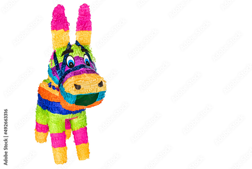 Colorful Mexican donkey pinata used in birthdays and posadas with ...